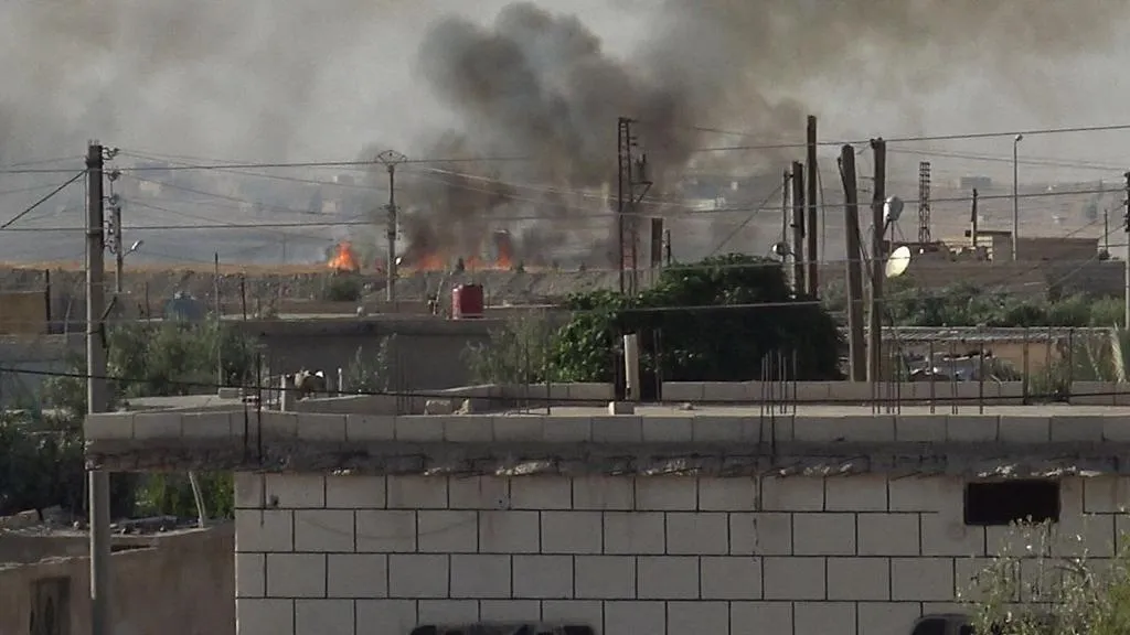 ​​​​​​​Turkish occupation army bombs countryside of Ain Issa district