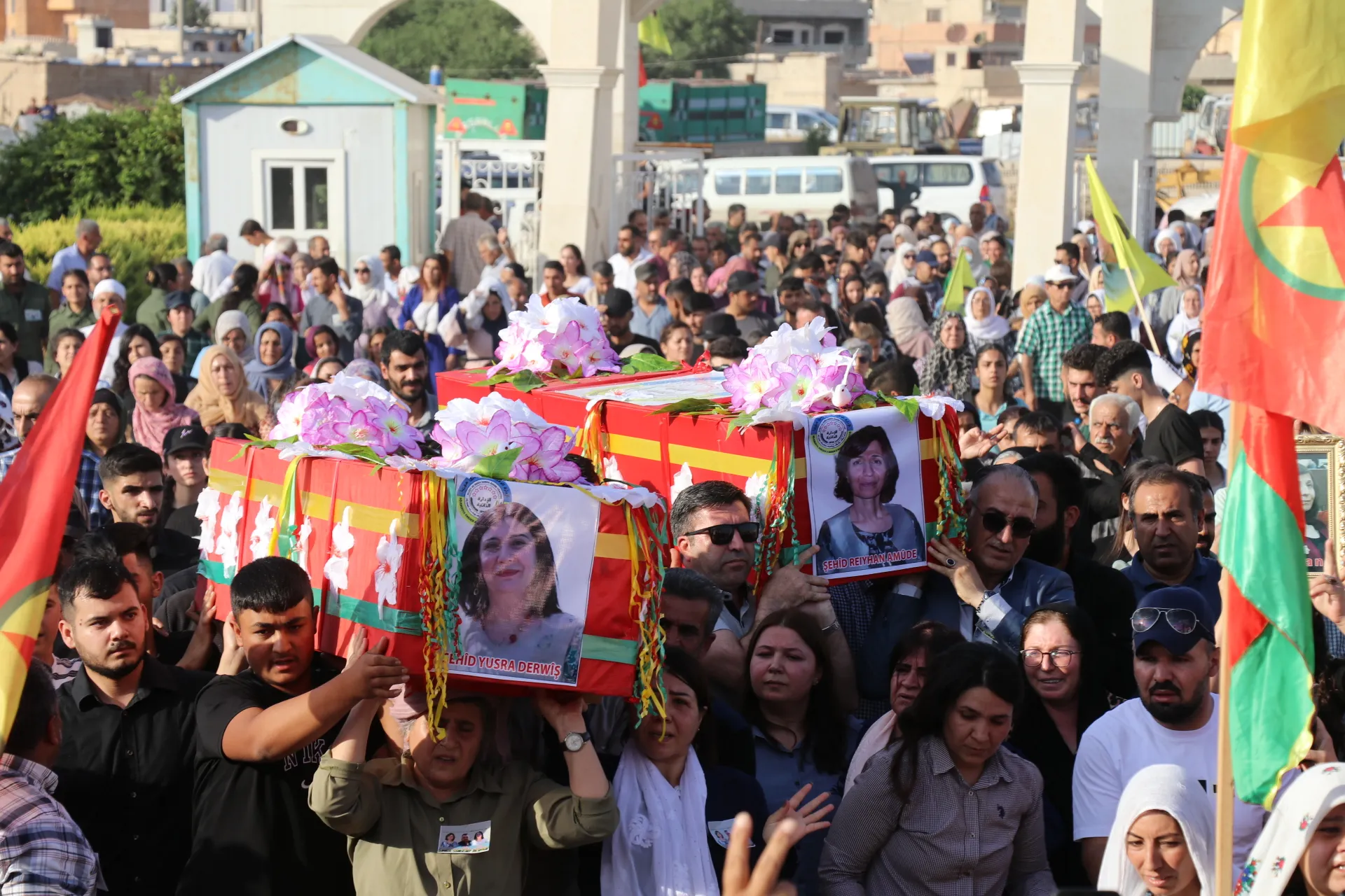 Popular prestigious funeral of 2 martyrs Yusra, Lyman