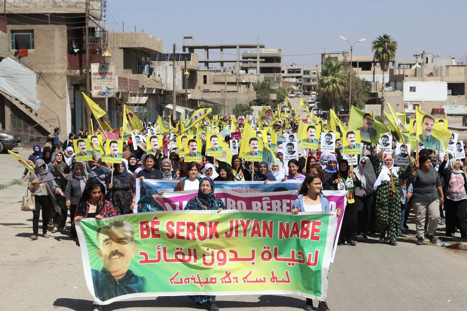 People of Al-Jazera protest against leader's isolation, Turkish occupation
