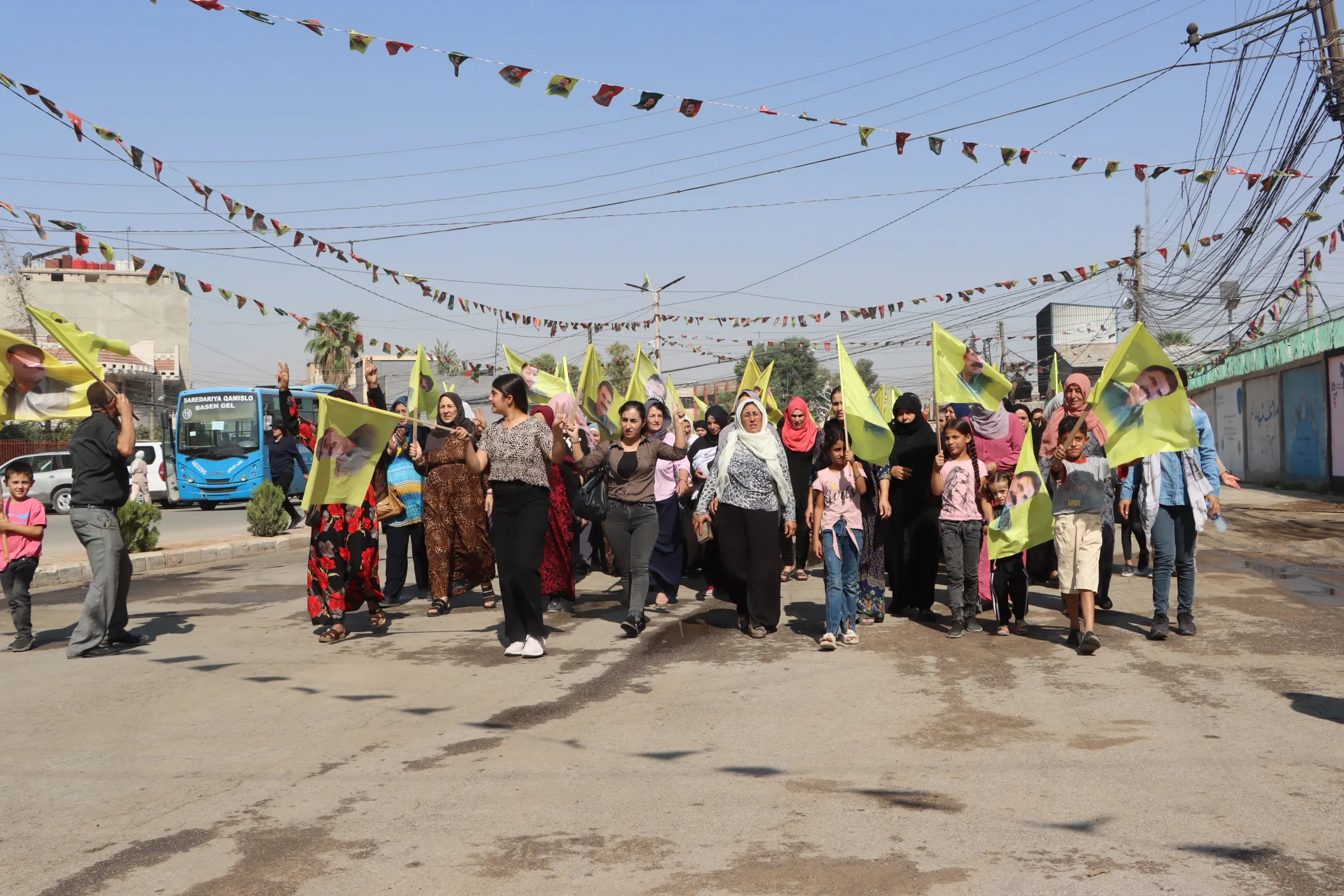 Sit-in tent in Qamishlo initiates to decry leader Ocalan's incommunicado detention