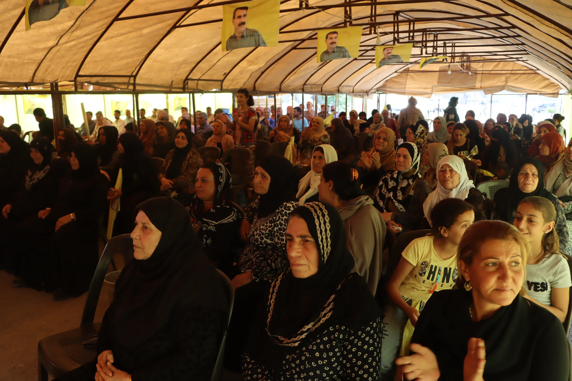Sit-in tent in Qamishlo initiates to decry leader Ocalan's incommunicado detention