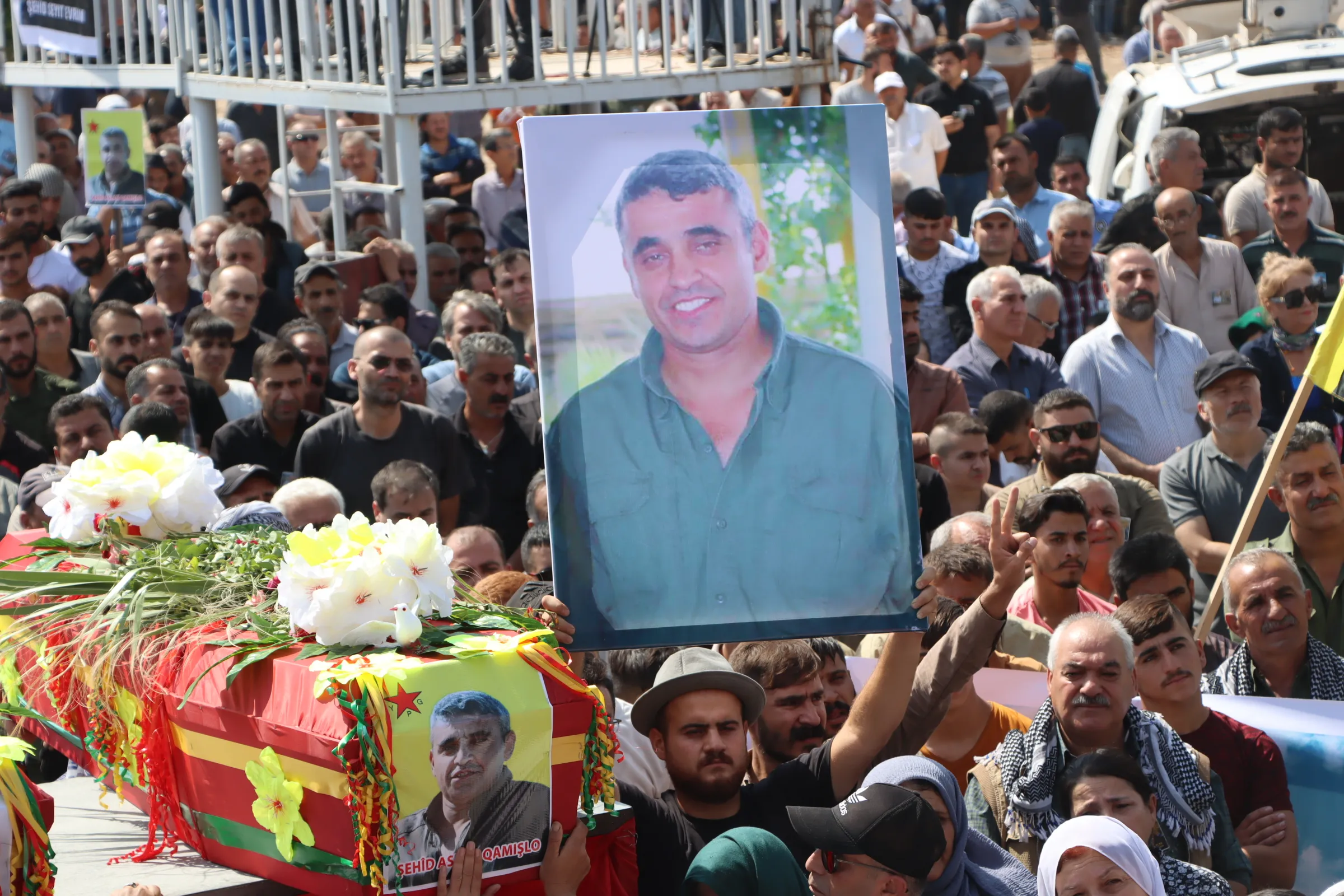 Thousands bid farewell to bodies of martyrs, Seyîd Evran, Aslan Qamishlo