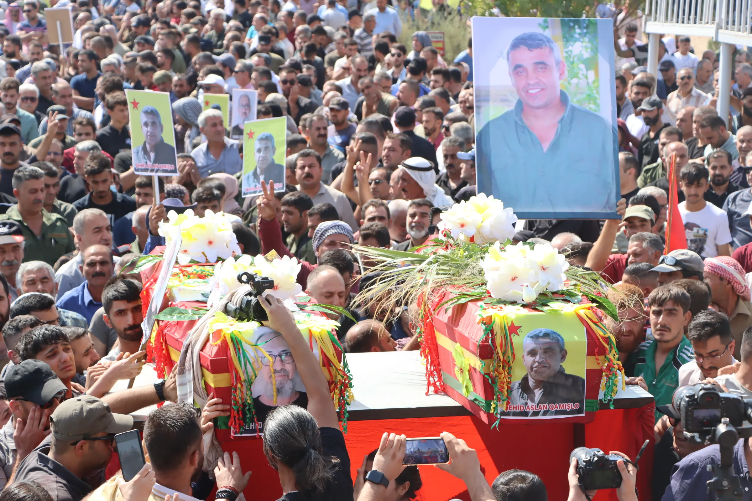 Thousands bid farewell to bodies of martyrs, Seyîd Evran, Aslan Qamishlo