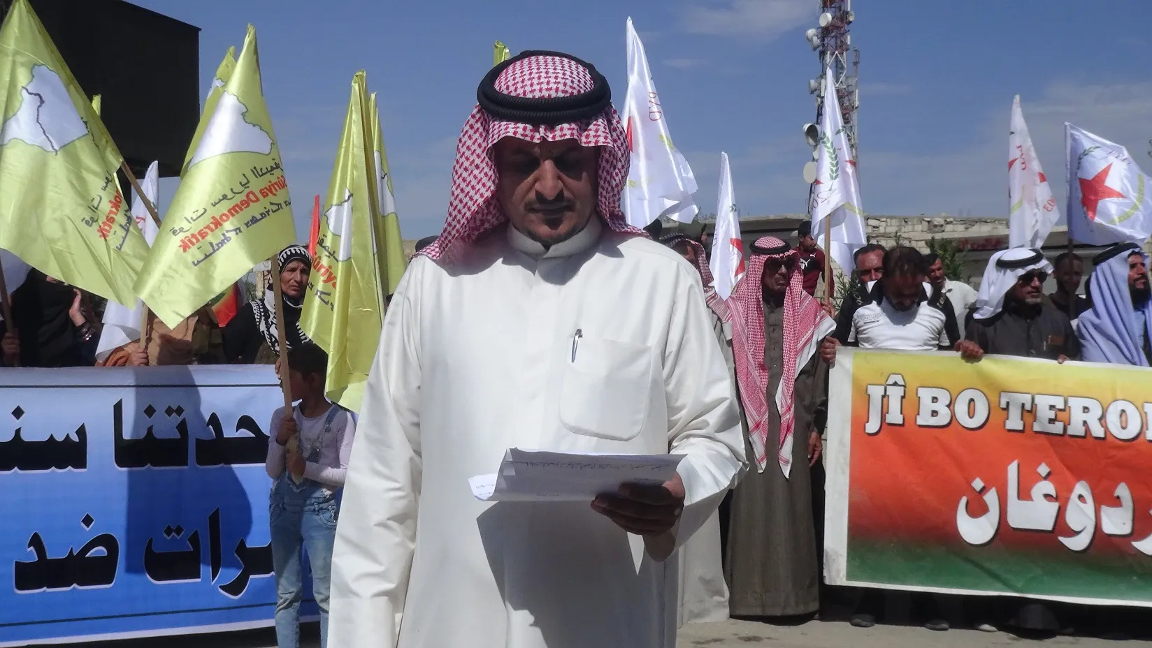 Thousands in Jazera region denounce Turkish occupation attacks