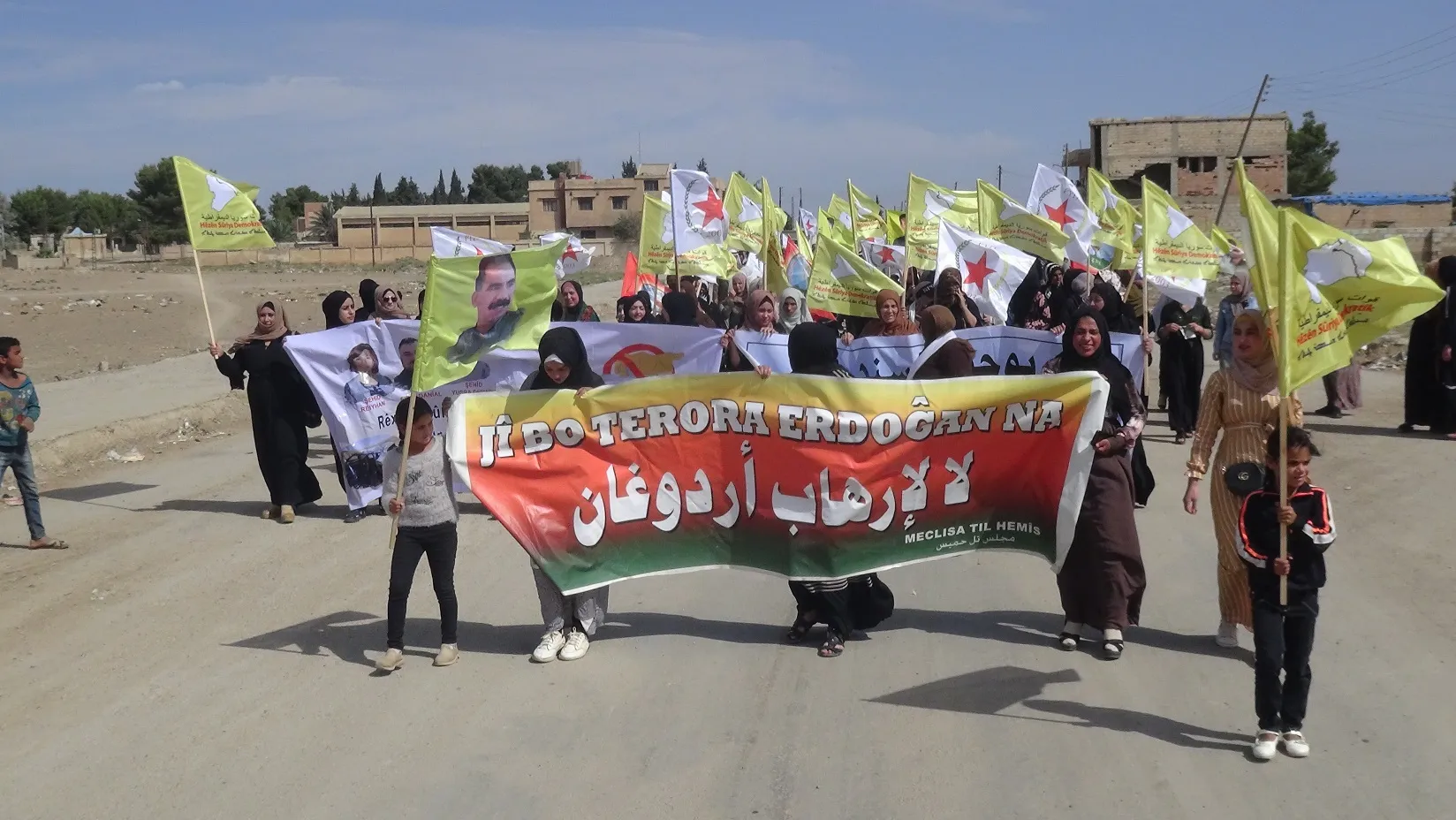 Thousands in Jazera region denounce Turkish occupation attacks