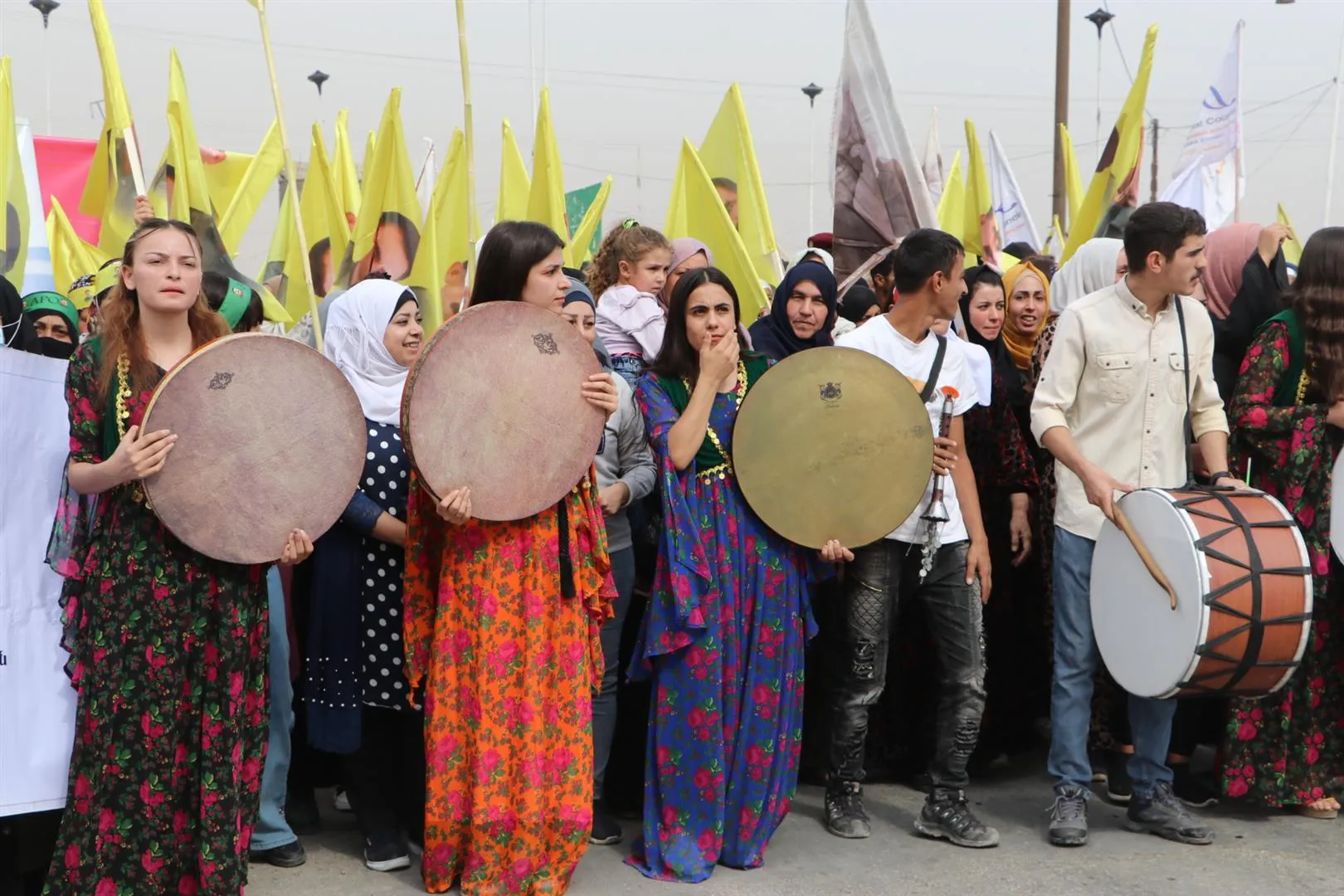 People of Hasaka protest against international conspiracy, Turkish assaults