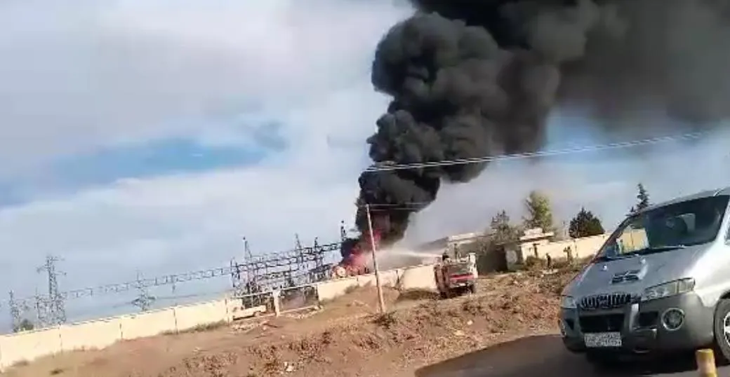 Turkish occupation bombes power station in Amuda