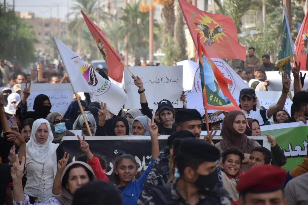 ​​​​​​​Demonstration in Raqqa denouncing  Turkish attacks