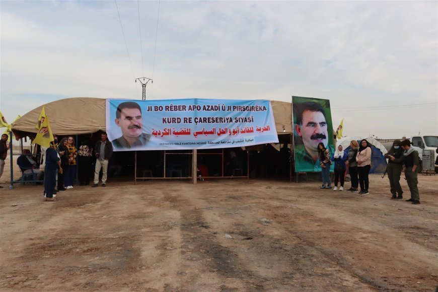 Sit-in rally for leader Abdullah Ocalan in city of Hasaka