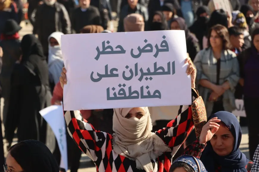 Thousands demonstrate against Turkish occupation attacks in Qamishlo