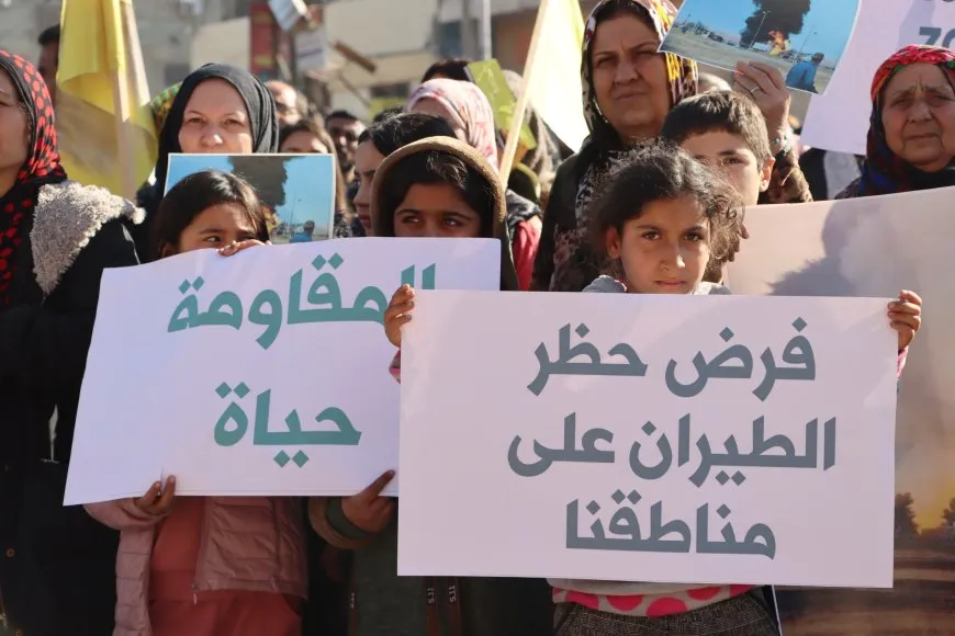 Thousands demonstrate against Turkish occupation attacks in Qamishlo