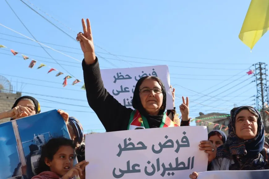 Thousands demonstrate against Turkish occupation attacks in Qamishlo