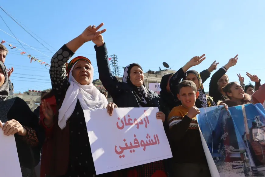Thousands demonstrate against Turkish occupation attacks in Qamishlo