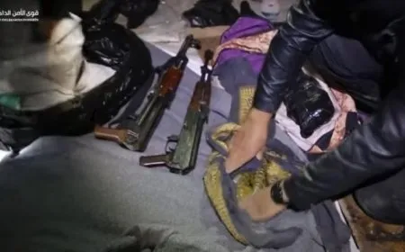 Seizure weapons and bombs in al-Hol Camp