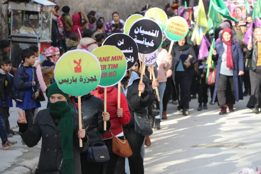 Thousands in Aleppo, Shahba recall martyr Sakine, her two companions