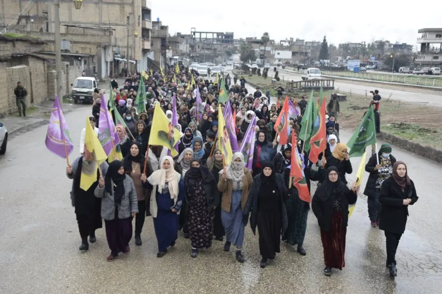Mass Marches in NE Syria denounce Turkish attacks