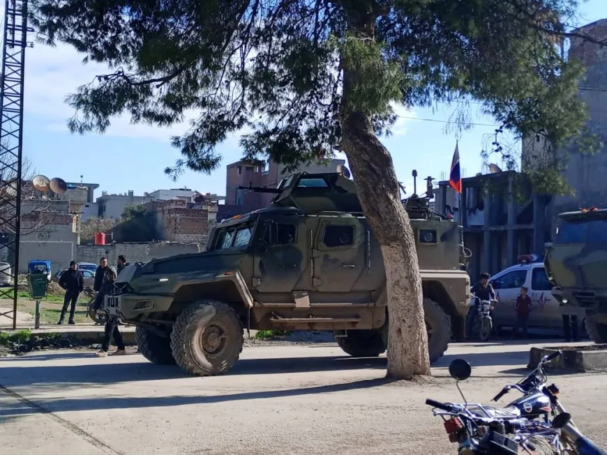 People of Darbasiyah block Russian patrol
