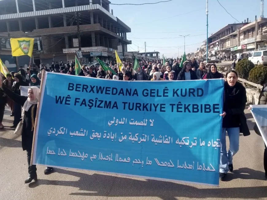 Massive protests in NE Syria denouncing genocidal attacks