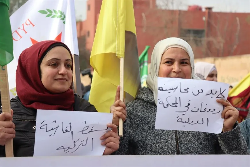 Thousands in Jazera Canton denounce attacks of Turkish occupation state