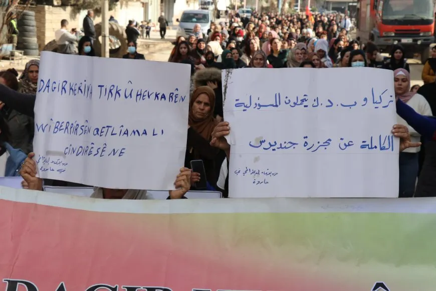 Thousands in Jazera Canton denounce attacks of Turkish occupation state