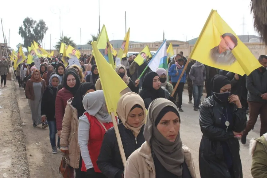Marches denouncing Turkish attacks in Deir ez-Zor and Tal Brak