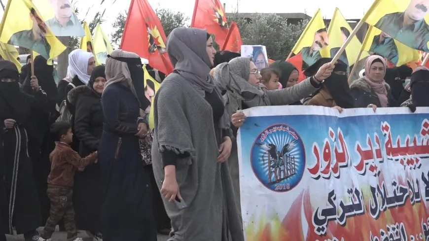 Marches denouncing Turkish attacks in Deir ez-Zor and Tal Brak