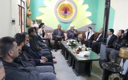 Sheikh Murshid Mashouq Al-Khaznawi visits Yazidi house in Jazira canton