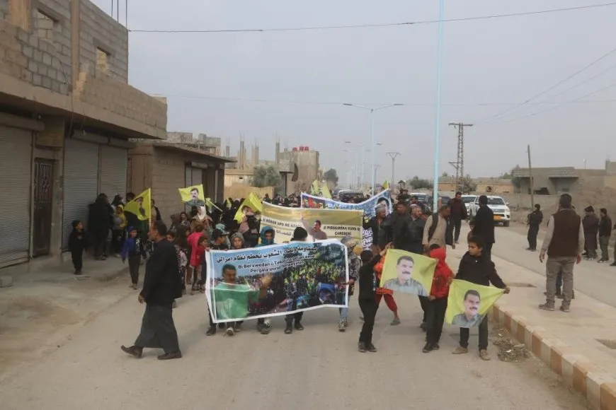 Hundreds rally in mass NE, Syria for achieving Ocalan's physical freedom