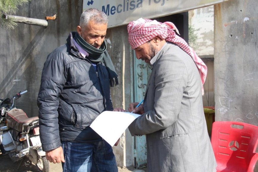 Manbij residents sign demanding the physical freedom of leader Abdullah Ocalan