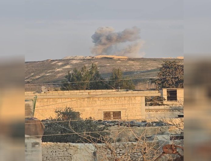 Ground shelling of Turkish occupation on  village in Manbij