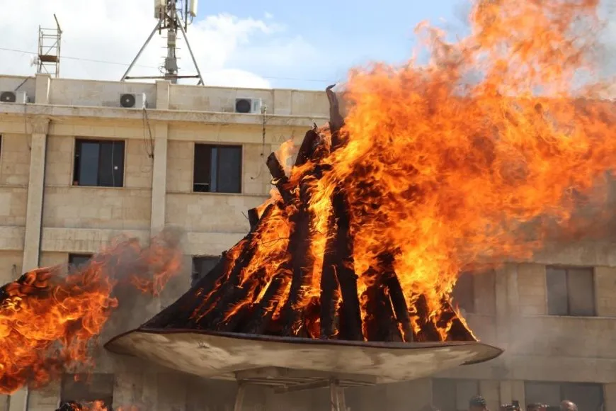 AANES lights the flame of Newroz, announcing the start of year's celebrations