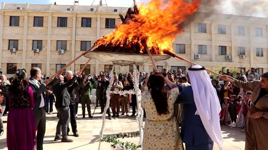 AANES lights the flame of Newroz, announcing the start of year's celebrations