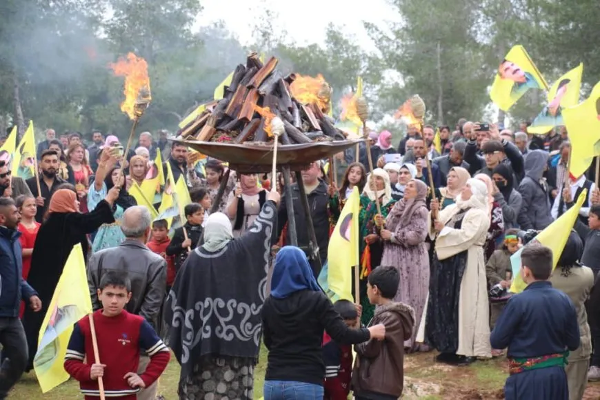 Lighting Nowroz flame in Manbij canton 