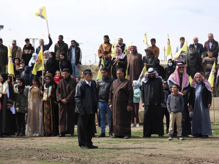 Mothers of Peace in Tabqa light Nowroz flame