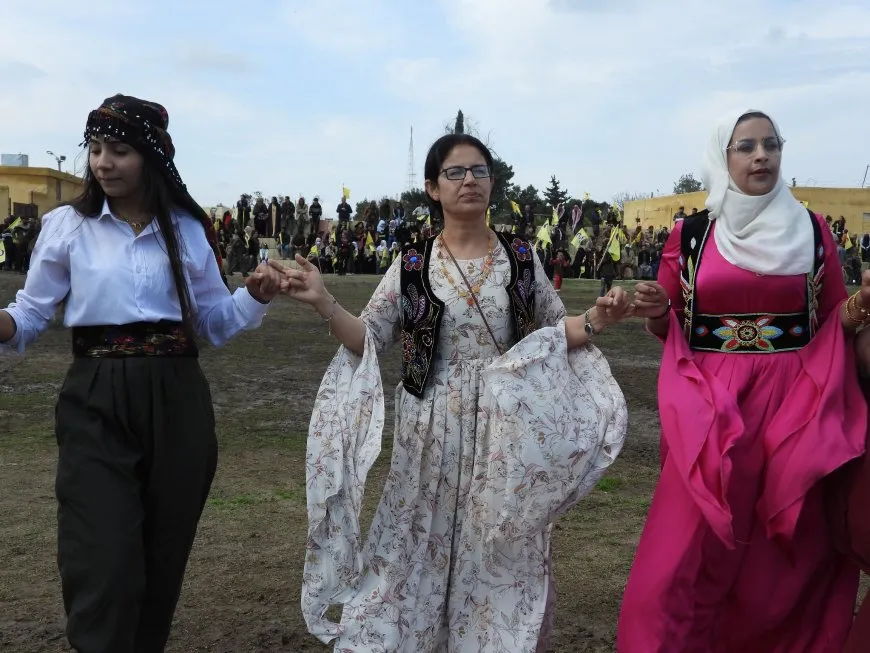 Mothers of Peace in Tabqa light Nowroz flame