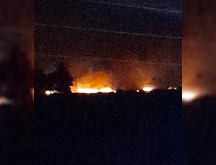 Turkish occupation mercenaries set fires to burn farmers' crops