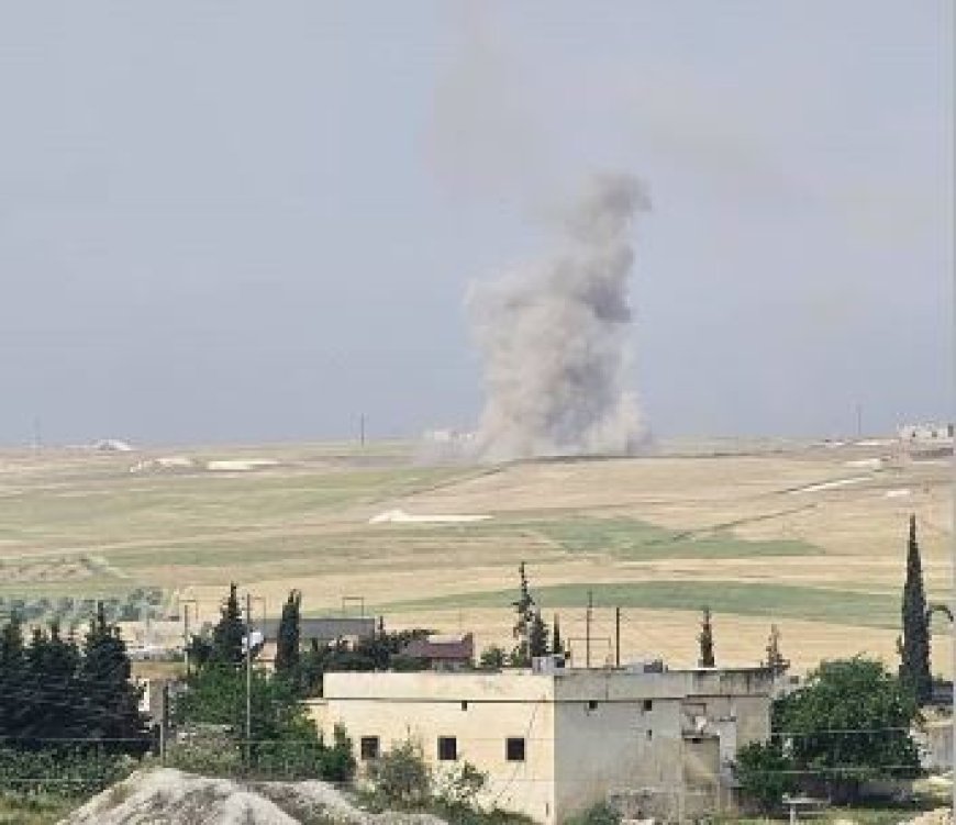 Turkish bombing on northern countryside of Manbij
