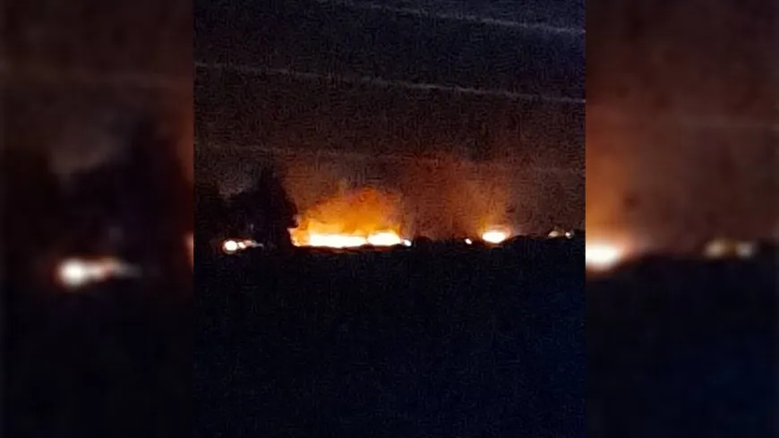 Turkish occupation mercenaries set fires to burn farmers' crops