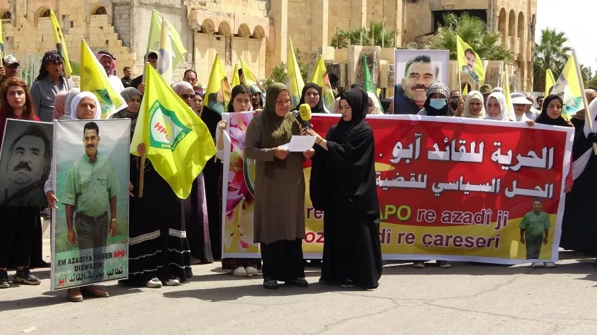 Tabqa protest calls for achieving leader Ocalan's physical freedom