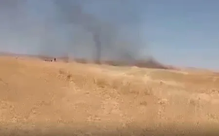 Turkish occupation army set fire to crops of Talaki village