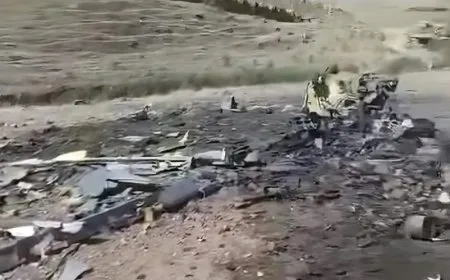 Scenes show wreckage of Turkish drone downed by Guerrilla