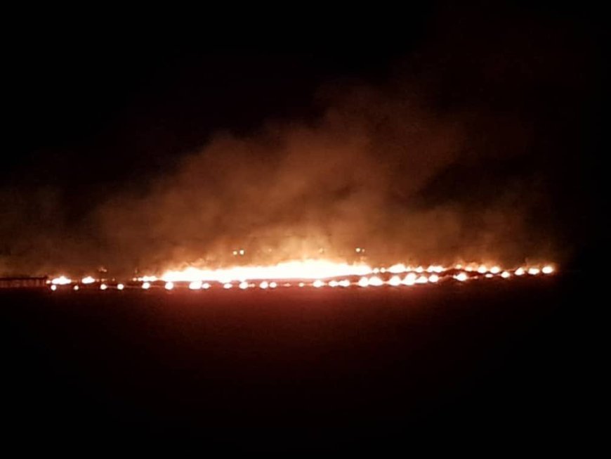 Turkish occupation sets fire to  fields... 800 dunams burned