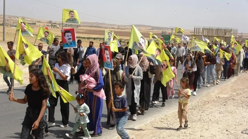 Rally in Euphrates Canton for leader physical freedom