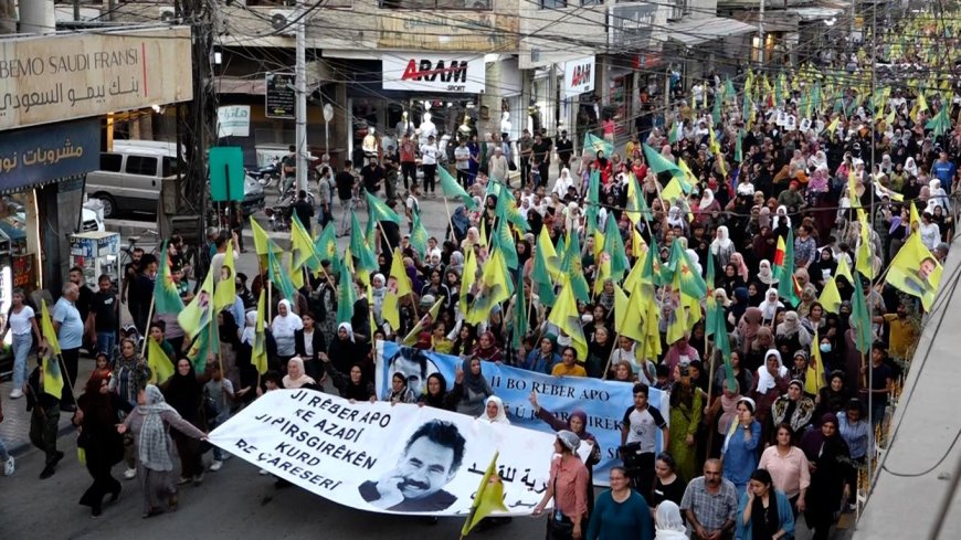 Qamishlo rally condemns leader Ocalan's incommunicado