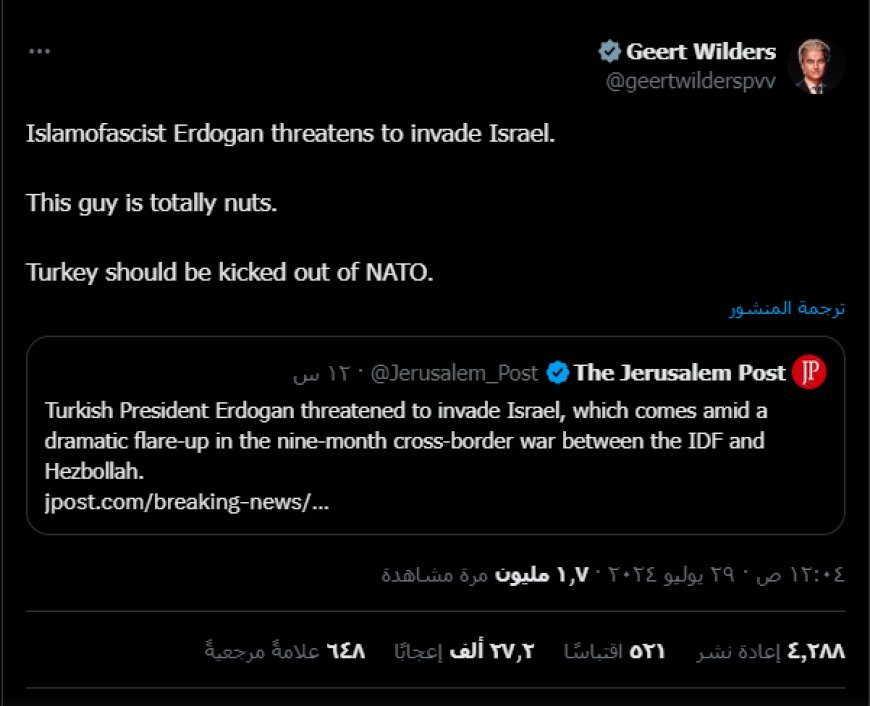 Dutch politician calls for Turkey's expulsion from NATO