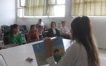 Illustrated biography of Leader Ocalan read to martyrs' children