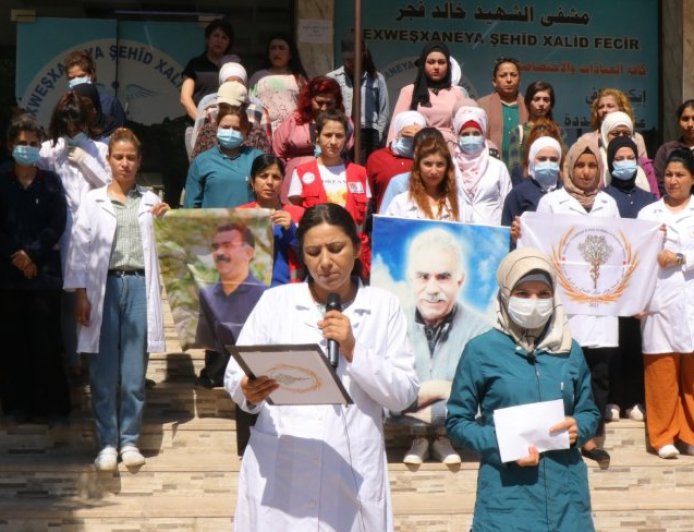Medical staff in Aleppo protest against isolation imposed on leader Ocalan