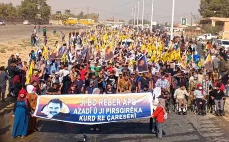 Massive march in Hasaka on 26th anniversary of conspiracy 