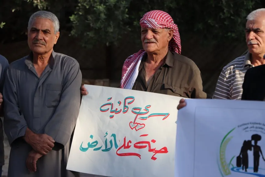 During protest calling for end to occupation of Serêkaniyê, Gire Spi