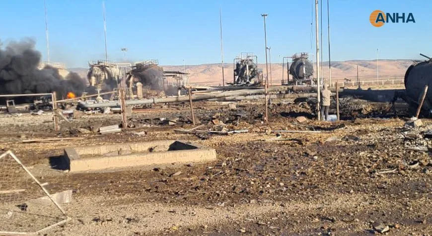 Turkish occupation bombs oil station in Tirbespiyê countryside 